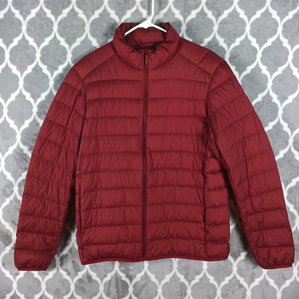 Uniqlo Ultra Light Down Jacket Mens Medium Rust Brown Puffer Packable